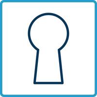 Keyhole Line Blue Two Color Icon vector