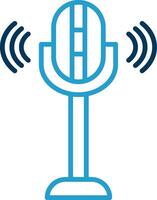 Mic Line Blue Two Color Icon vector