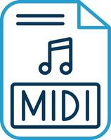 Midi Line Blue Two Color Icon vector