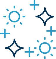 Sparkles Line Blue Two Color Icon vector