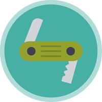 Swiss Army Knife Flat Multi Circle Icon vector