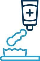 Tooth Paste Line Blue Two Color Icon vector