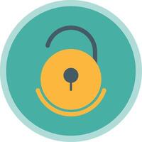 Unlock Flat Multi Circle Icon vector