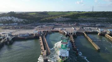 High Angle View of Dover Port and Ocean, England Great Britain. April 20th, 2024 video