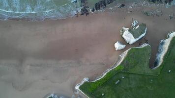 High Angle View of Botany Beach and Sea View during Sunset at Broadstairs, England United Kingdom. April 21st, 2024 video