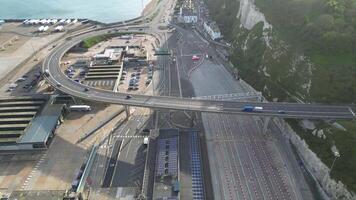 High Angle View of Dover Port and Ocean, England Great Britain. April 20th, 2024 video