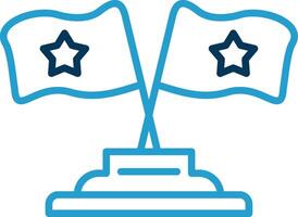 Flags Line Blue Two Color Icon vector