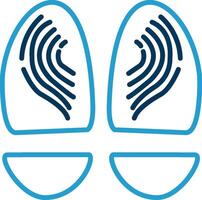 Footprint Line Blue Two Color Icon vector