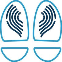 Footprint Line Blue Two Color Icon vector