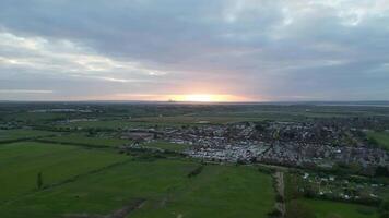 Aerial Footage of Tilbury Port City of England United Kingdom During Sunrise. April 20th, 2024 video