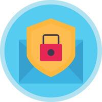 Email Protection Flat Multi Circle Icon vector
