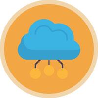 Digital Cloud Flat Multi Circle Icon vector