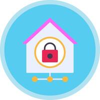 Home Network Security Flat Multi Circle Icon vector