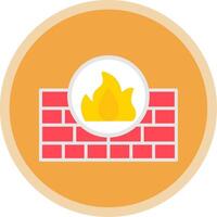 Firewall Flat Multi Circle Icon vector