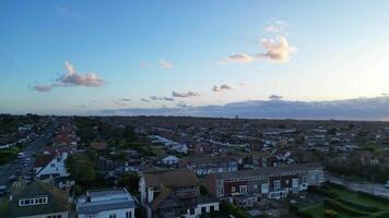 hoch Winkel Aussicht von Botanik Strand und Meer Aussicht während Sonnenuntergang beim breite Treppe, England vereinigt Königreich. April 21., 2024 video