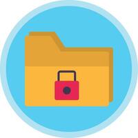 Folder Security Flat Multi Circle Icon vector