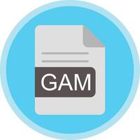 GAM File Format Flat Multi Circle Icon vector