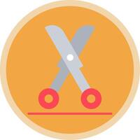 Shears Flat Multi Circle Icon vector