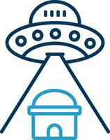 Ufo Line Blue Two Color Icon vector