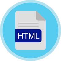 HTML File Format Flat Multi Circle Icon vector