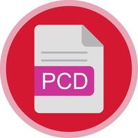 PCD File Format Flat Multi Circle Icon vector