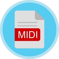 MIDI File Format Flat Multi Circle Icon vector