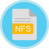 NFS File Format Flat Multi Circle Icon vector