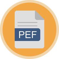 PEF File Format Flat Multi Circle Icon vector