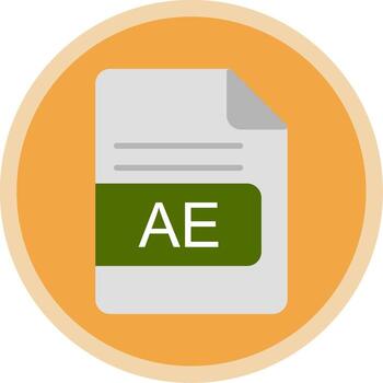 AE File Format Flat Multi Circle Icon vector