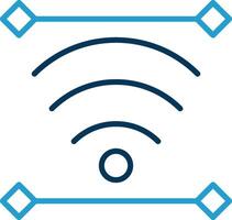 Wireless Line Blue Two Color Icon vector