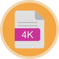 4K File Format Flat Multi Circle Icon vector