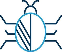 Bug Line Blue Two Color Icon vector