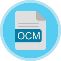 OCM File Format Flat Multi Circle Icon vector