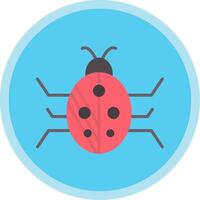 Bug Flat Multi Circle Icon vector