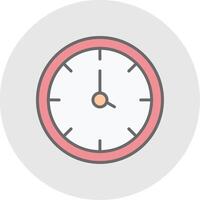 Clock Line Filled Light Icon vector