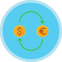 Exchange Money Flat Multi Circle Icon vector