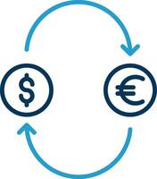 Exchange Money Line Blue Two Color Icon vector