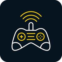 Gamer Line Yellow White Icon vector