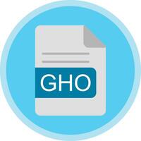 GHO File Format Flat Multi Circle Icon vector