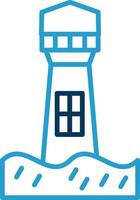 Lighthouse Line Blue Two Color Icon vector