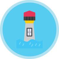 Lighthouse Flat Multi Circle Icon vector