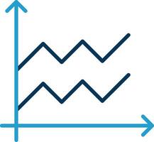 Area Graph Line Blue Two Color Icon vector