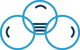 Overlapping Circles Line Blue Two Color Icon vector