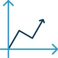 Chart Line Blue Two Color Icon vector