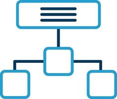 Hierarchical Structure Line Blue Two Color Icon vector