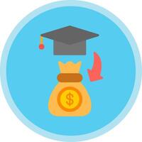 Scholarship Flat Multi Circle Icon vector