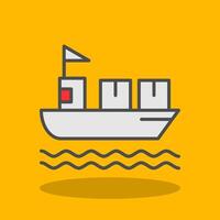 Ship Filled Shadow Icon vector