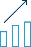 Arrow Chart Line Blue Two Color Icon vector