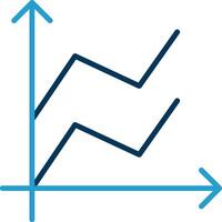 Area Graph Line Blue Two Color Icon vector