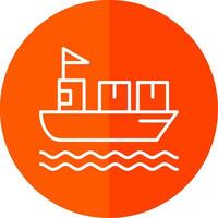 Ship Line Yellow White Icon vector